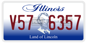 V576357 license plate in Illinois