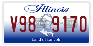 V989170 license plate in Illinois