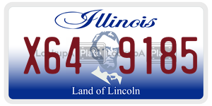 X649185  license plate in IL