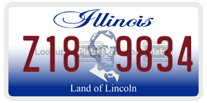 Z189834  license plate in IL