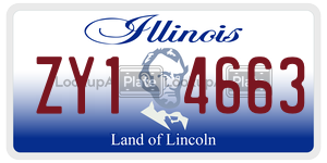 ZY14663  license plate in IL