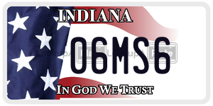 06MS6 license plate in Indiana