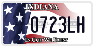 0723LH license plate in Indiana