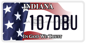 107DBU  license plate in IN