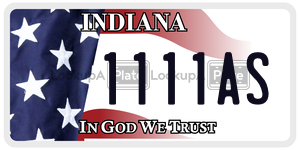 1111AS license plate in Indiana