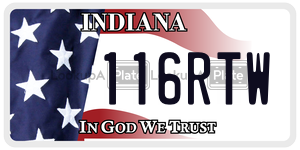 116RTW  license plate in IN