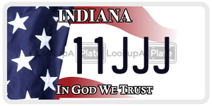 11JJJ  license plate in IN