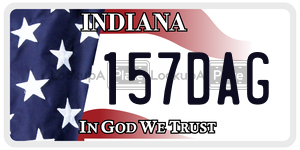 157DAG  license plate in IN