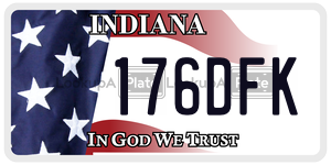 176DFK license plate in Indiana