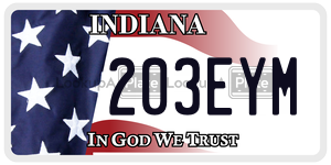 203EYM  license plate in IN