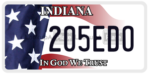 205EDO  license plate in IN