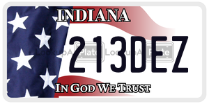 213DEZ license plate in Indiana