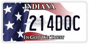 214DQC  license plate in IN