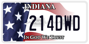 214DWD license plate in Indiana