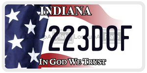 223DOF  license plate in IN