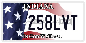 258LVT  license plate in IN