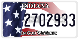 2702933  license plate in IN