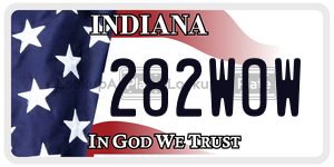 282WOW license plate in Indiana