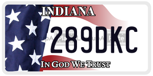 289DKC license plate in Indiana