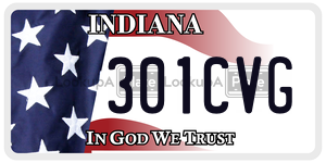 301CVG  license plate in IN