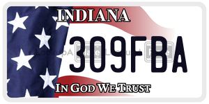 309FBA license plate in Indiana