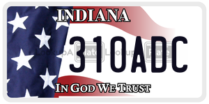 310ADC license plate in Indiana