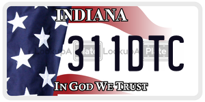 311DTC license plate in Indiana