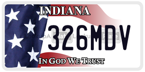 326MDV license plate in Indiana