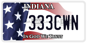 333CWN  license plate in IN