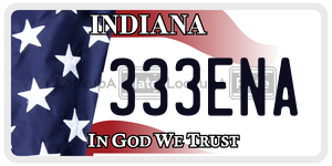 333ENA  license plate in IN