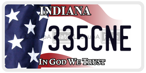 335CNE license plate in Indiana