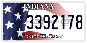 3392178 license plate in Indiana