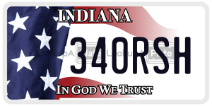 340RSH license plate in Indiana