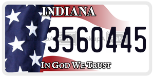3560445 license plate in Indiana