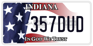 357DUD license plate in Indiana