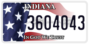 3604043 license plate in Indiana