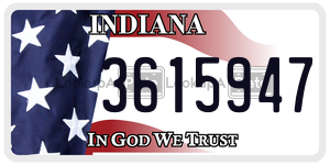 3615947  license plate in IN