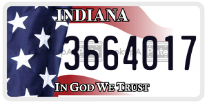 3664017  license plate in IN