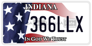 366LLX license plate in Indiana