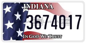 3674017  license plate in IN