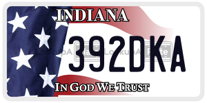 392DKA  license plate in IN