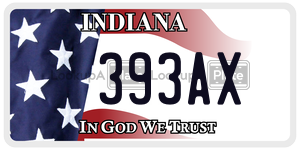 393AX license plate in Indiana