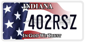 402RSZ license plate in Indiana