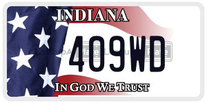 409WD  license plate in IN