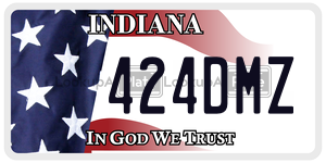 424DMZ license plate in Indiana