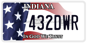 432DWR license plate in Indiana