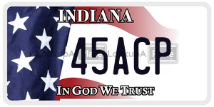 45ACP license plate in Indiana
