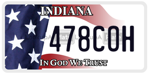 478COH license plate in Indiana