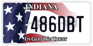 486DBT license plate in Indiana