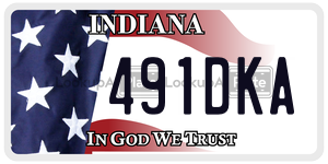 491DKA  license plate in IN
